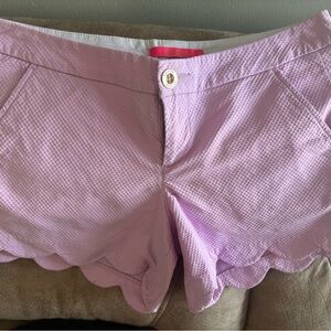 Lilly Pulitzer High Waist Pink Shorts with Scalloped Hem